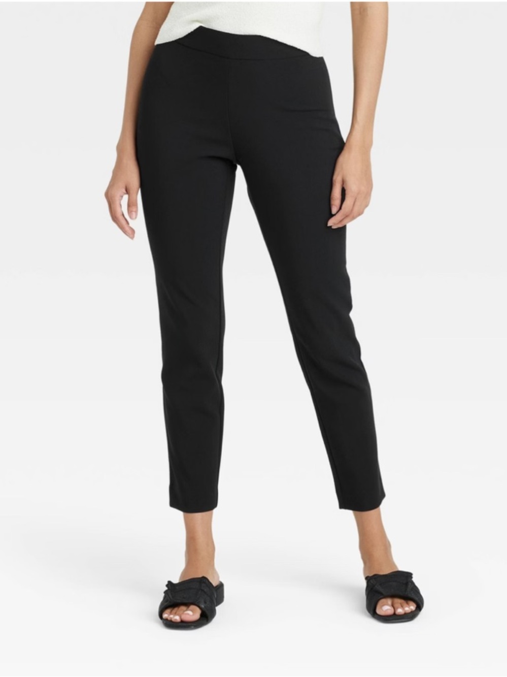 New! Women's High-Rise Skinny Ankle Pull-On Pants - Black Size 6 Regular